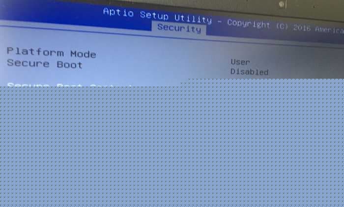把secure boot control改成disabled
