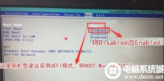 把Fast Boot改成enabled,开启快速启动