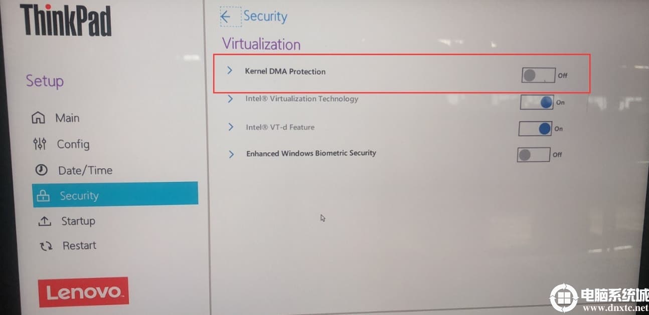 关闭kernel DMA protection.png