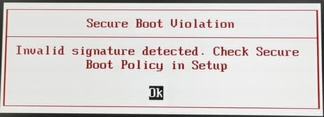 联想电脑u盘启动出现“Secure Boot Violation”错误