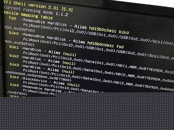 安装完系统后进入efi shell解决方法
