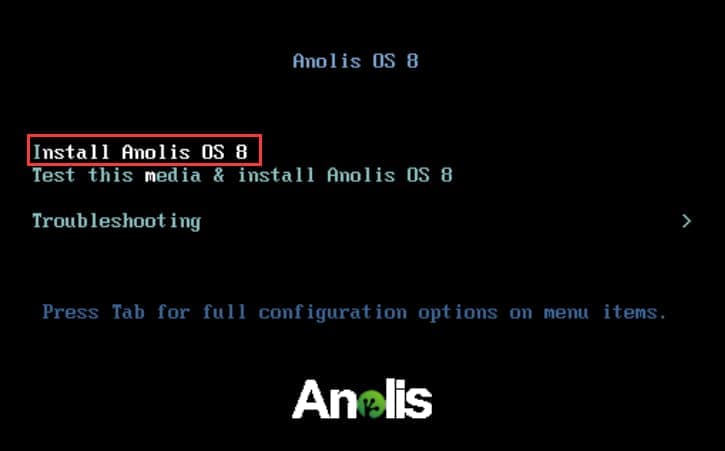 选择安装AnolisOS