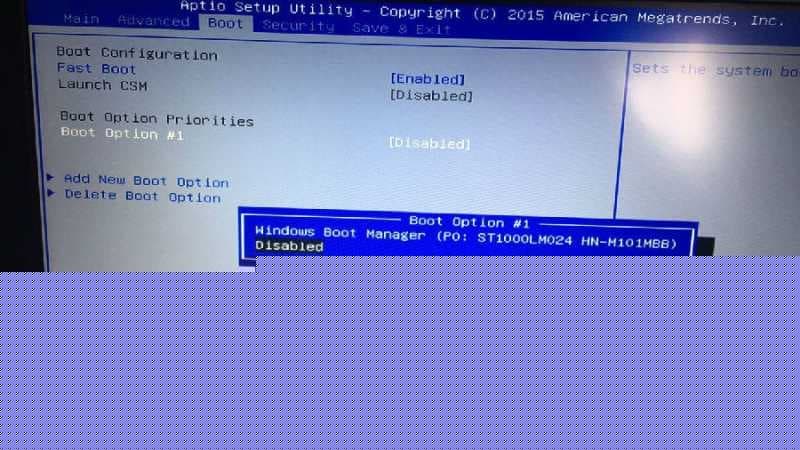 图2：通过BIOS中BOOT无法看到U盘