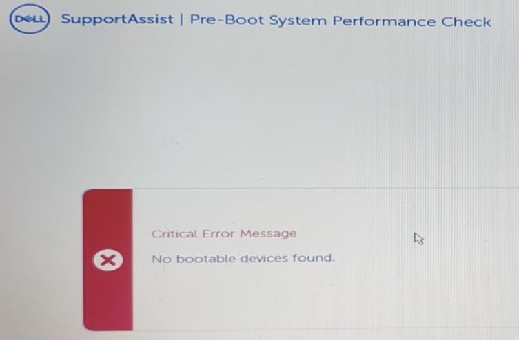 No Bootable devices found