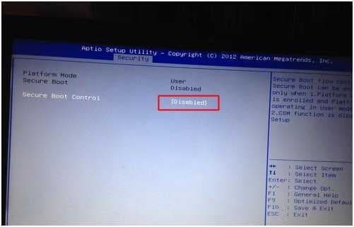 关闭安全启动安装WIN7
